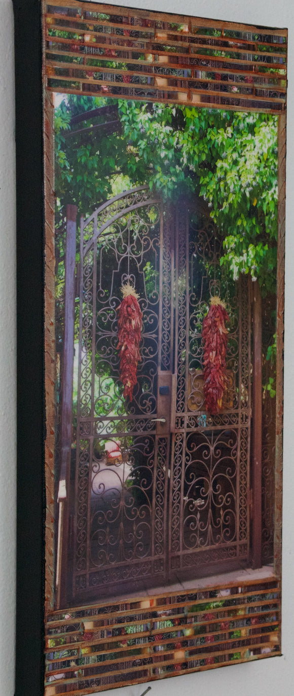 Brown Iron Gate with Ristras, 12 x 24 x 1.5