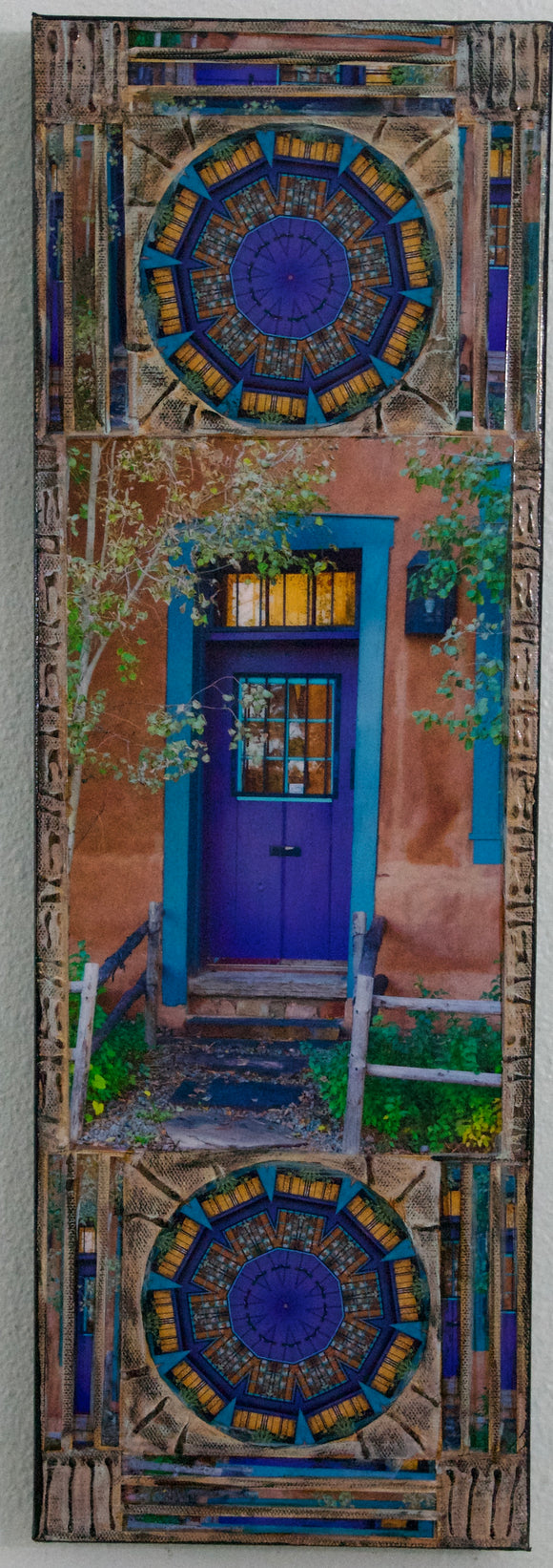 Canyon Purple Door with Two Mandalas, 8 x 24 x 1.15