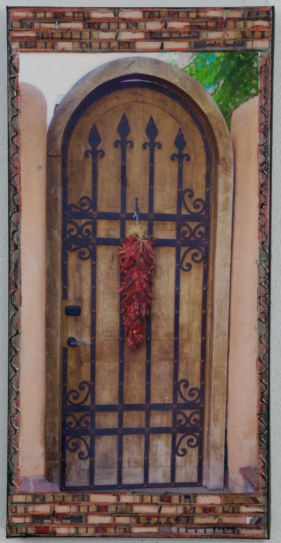 Five Graces Wood Gate with Ristra, 10 x 20 x 1.5