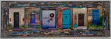 Two brown, Two Teal, Two Blue gates, 12 x 36 x 1.5