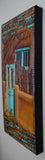 Cortez St, Turquoise gate, Side View with Window, 12 x 24 x 1.5