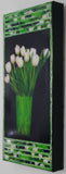 White Tulips in Heart Vase, 8x16x1.5