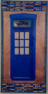 Old Santa Fe Trail Blue Door, 10 x 20 x 1.5