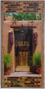 Palcace Ave Brown Gate with Two Ristras, 8 x 16 x 1.5