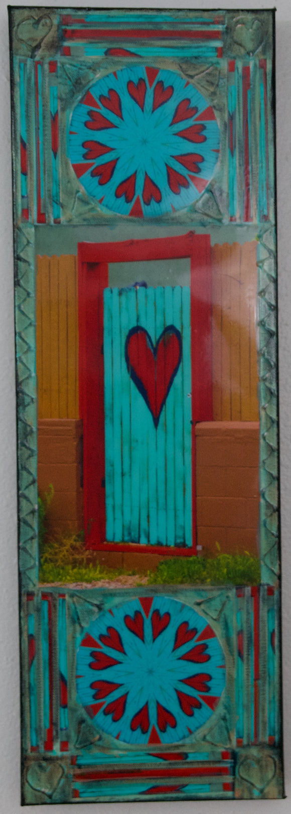 Heart Gate with Two Mandalas ,8 x 24 x 1.5