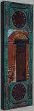 Old Santa Fe Trail Brown Gatewith Two Mandalas. 8 x24x 1.5
