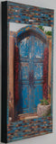 Old Pecos Trail Blue Gate with Two Ristras, 12 x 24 x 1.5