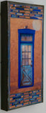 Old Santa Fe Trail Two Toned Blue Door 8 x 16 x 1.5