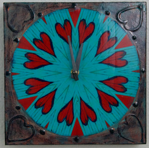 Heart Gate Mandala Clock, 8x8x1.5