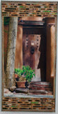 Palace Ave Brown Gate with Plant and Tree, 12x24x1.5