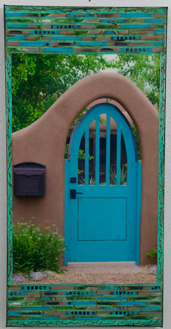Delgado Turquoise Arch Gate With Mailbox, 12 x24 x1.5