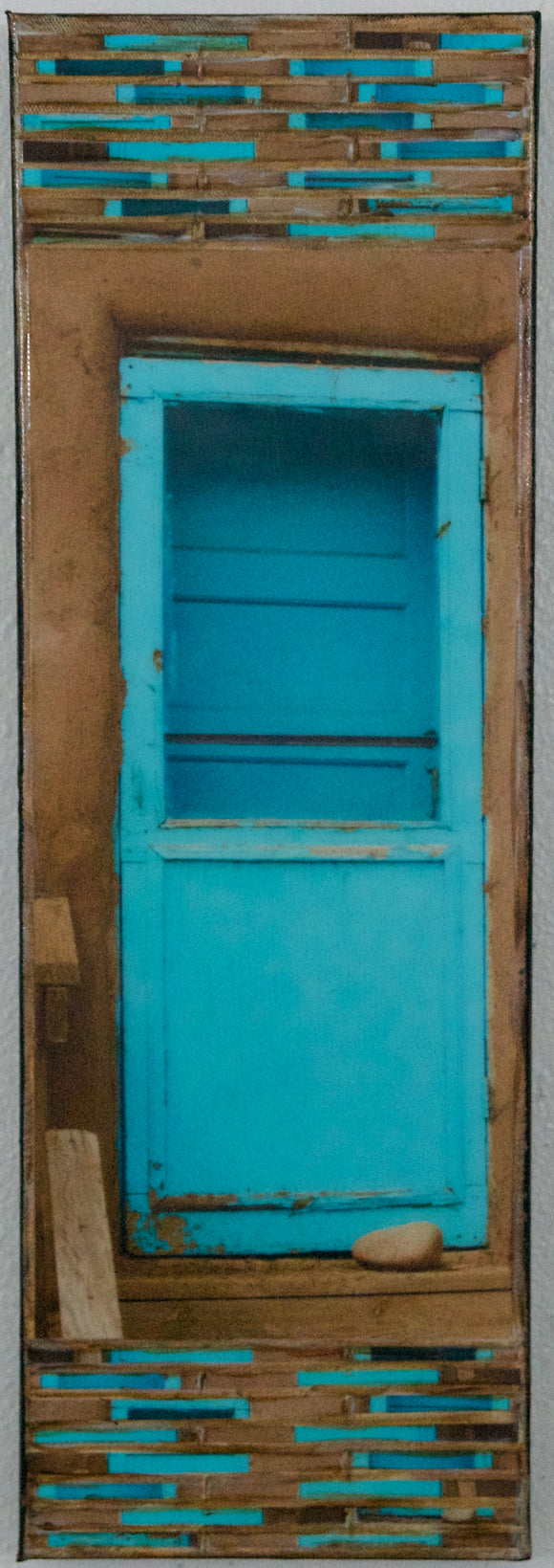 Taos Pueblo Turquoise Door, 8 x24 x1.5