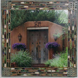 Cerro Gordo Brown Gate with Purple Flowers, 16 x16x1.5