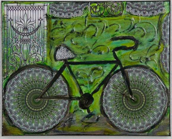 Green Window Mandala Bicycle, 10 x8x.875