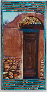 Old Santa Fe Trail Brown gate with Filligree Arch, 8 x16 x1.5