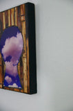 Repieced Keyhole on Birch Panel, Inner Peace. 16 x16