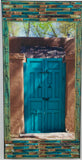 Turquoise Double Gate with Wood Roof, 12 x24