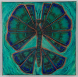 Teal Kaleidoscope Butterfly, 12 x12