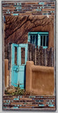 Turquoise DeVargas Gate with Window Frame 12 x24