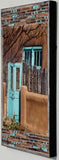 Turquoise DeVargas Gate with Window Frame 12 x24