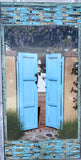 Delgado Open Turquoise Gate with Wisteria, 12 x24