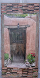 Delgado Brown Gate with Geraniums, 12 x24