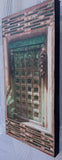 Palace Ave Teal Gate with Two Ristras, 12 x24