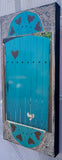 Turquoise Double Heart Gate with Mandala, 12 x24