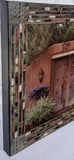 Cerro Gordo Double brown Gate with Purple Flowers, 16 x16