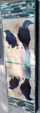 Two Crows on a Fence Reflection, 8 x24