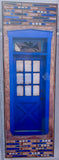 Old Santa Fe Trail Blue Door with Windows, 8 x24