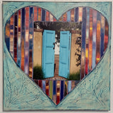 Welcoming Heart, Delgado Open Gate with Wisteria, 18 x18
