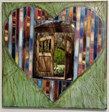 Welcoming Hearts, Taos Double Wood Gate, 18 x18