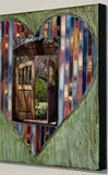 Welcoming Hearts, Taos Double Wood Gate, 18 x18