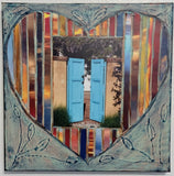 Welcoming Heart, Delgado Double Gate with Wisteria, 12 x12