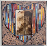 Welcoming Heart, Carved Brown Gate, 12x12