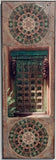 Palace Ave Double Teal Wood Gate with Two Ristras Mandala Border, 8 x24x1.5
