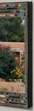 Old Pecos Trail Blue Gate with Sunflowers, 16 x16x1.5