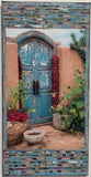 Old Pecos Trail Blue Gate with Sunflowers, 12 x24 x1.5