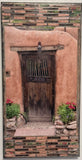 Delgado Street Brown Gate with Geraniums, 12 x24 x1.5