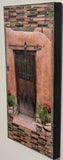 Delgado Street Brown Gate with Geraniums, 12 x24 x1.5