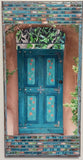 Camino Del Monte Sol Blue Gate with Flowers,12 x24 x1.5