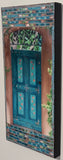 Camino Del Monte Sol Blue Gate with Flowers,12 x24 x1.5