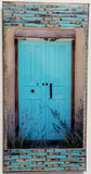 Double Turquoise Gate with Black Star, 12 x24 x1.5