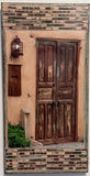 Acequia Madre Double Brown Gate with Mailbox and Lamp, 12 x24 x1.5
