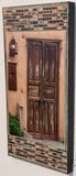Acequia Madre Double Brown Gate with Mailbox and Lamp, 12 x24 x1.5