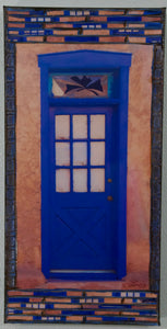 Blue Old Santa Fe Trail  Door, 10 x20