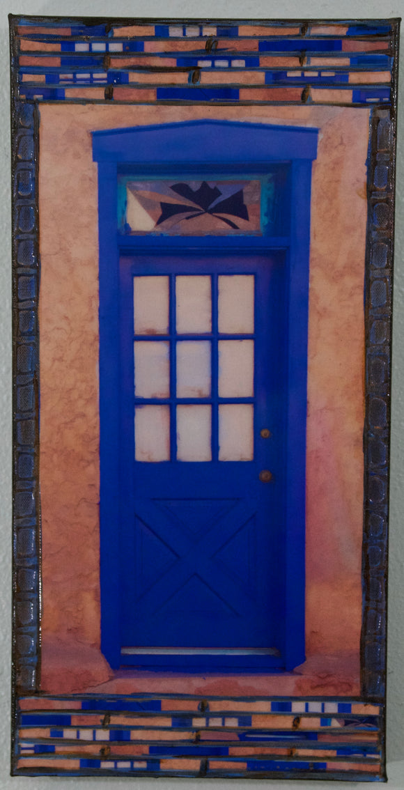 Blue Old Santa Fe Trail  Door, 10 x20