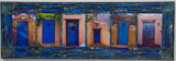 Six Blue Santa Fe Gates, 12 x 36