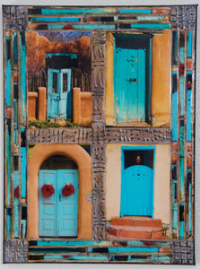 Four Turquoise Gates, 12 x 16 x .875